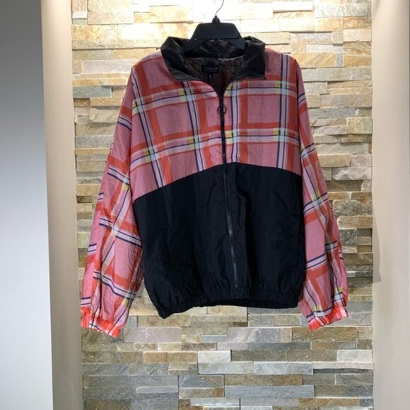 Topshop Checked Windbreaker Jacket - Picture 3 of 6